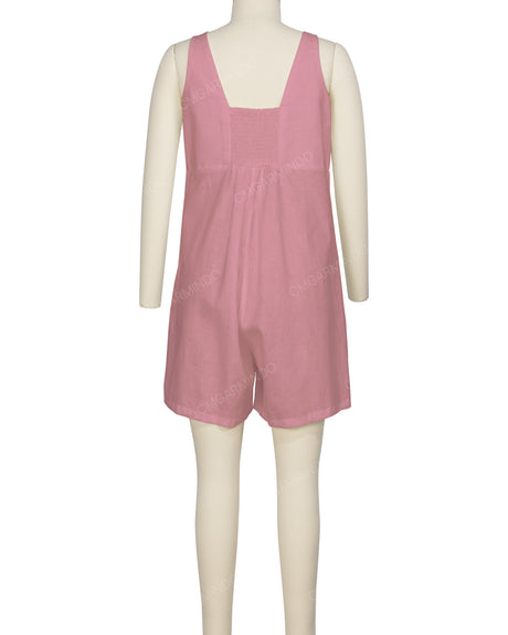 Wrap Front Shirred Back Romper