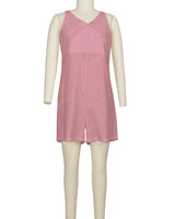 Wrap Front Shirred Back Romper