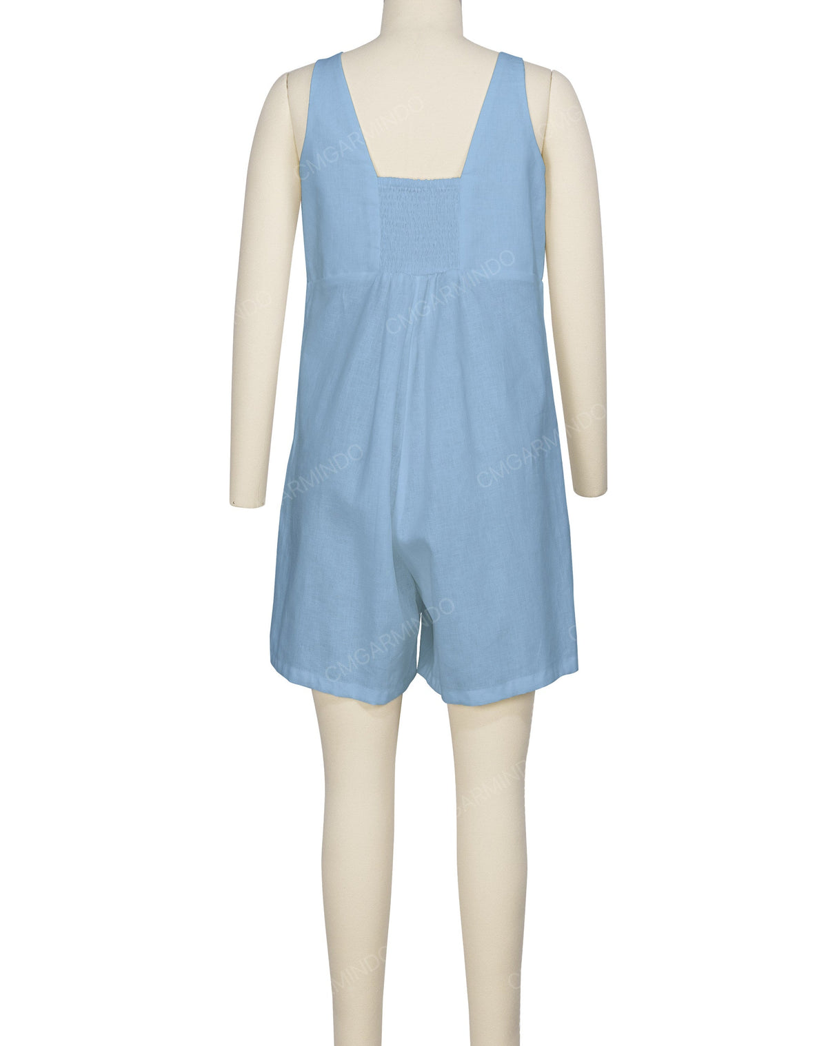 Wrap Front Shirred Back Romper