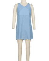 Wrap Front Shirred Back Romper