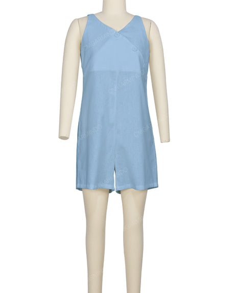 Wrap Front Shirred Back Romper