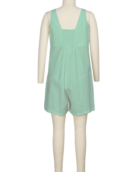 Wrap Front Shirred Back Romper