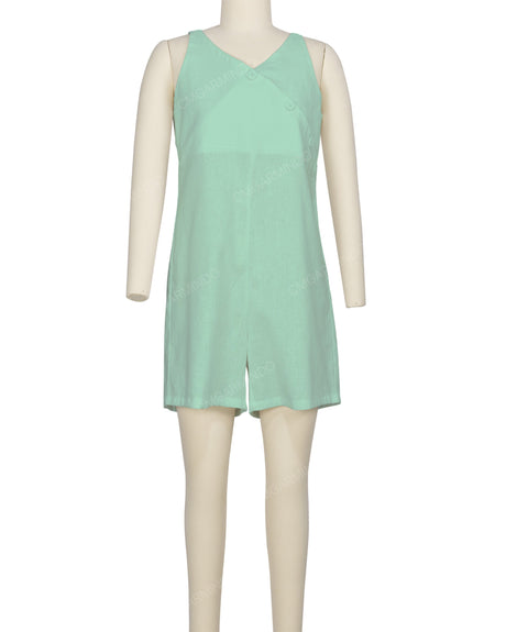 Wrap Front Shirred Back Romper
