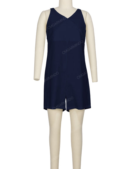 Wrap Front Shirred Back Romper