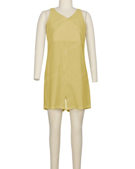 Wrap Front Shirred Back Romper