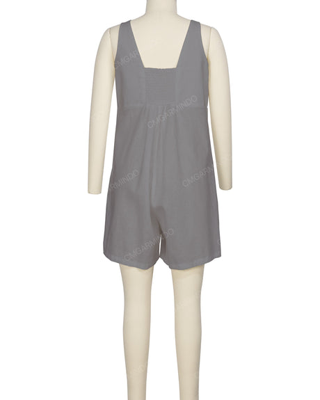Wrap Front Shirred Back Romper