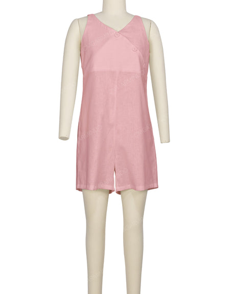 Wrap Front Shirred Back Romper