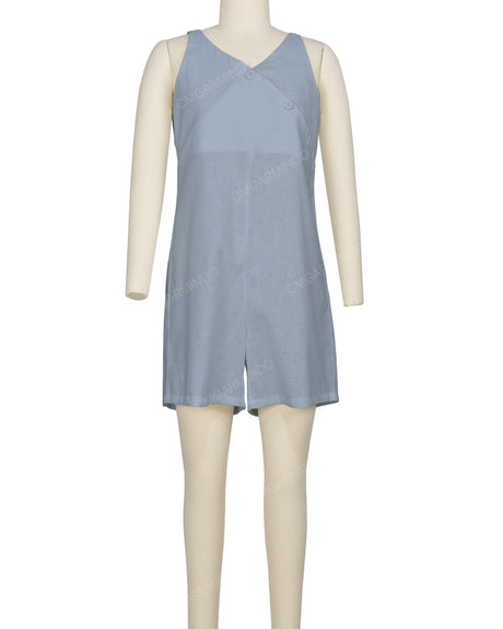 Wrap Front Shirred Back Romper