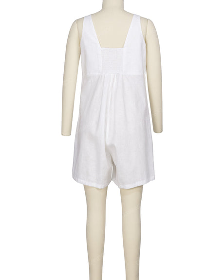 Wrap Front Shirred Back Romper