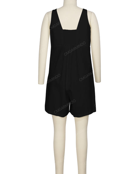 Wrap Front Shirred Back Romper