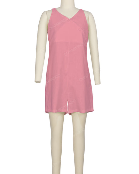 Wrap Front Shirred Back Romper