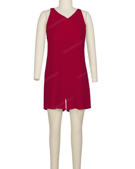 Wrap Front Shirred Back Romper