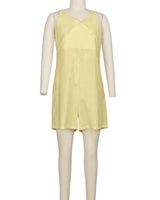 Wrap Front Shirred Back Romper