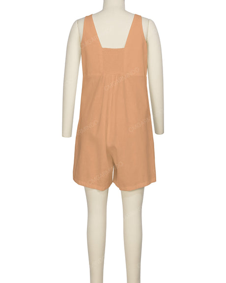 Wrap Front Shirred Back Romper