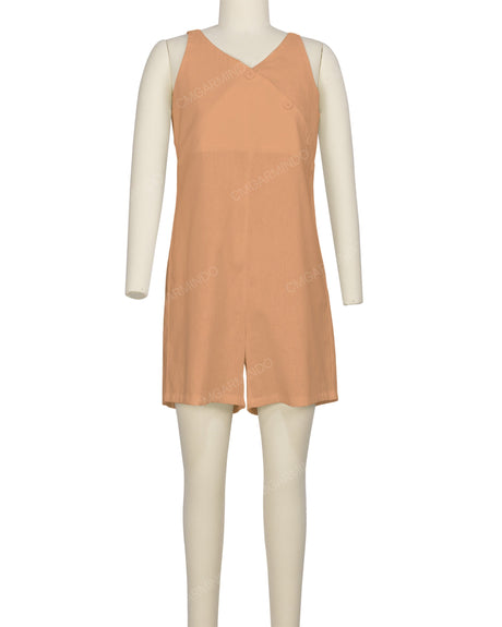 Wrap Front Shirred Back Romper
