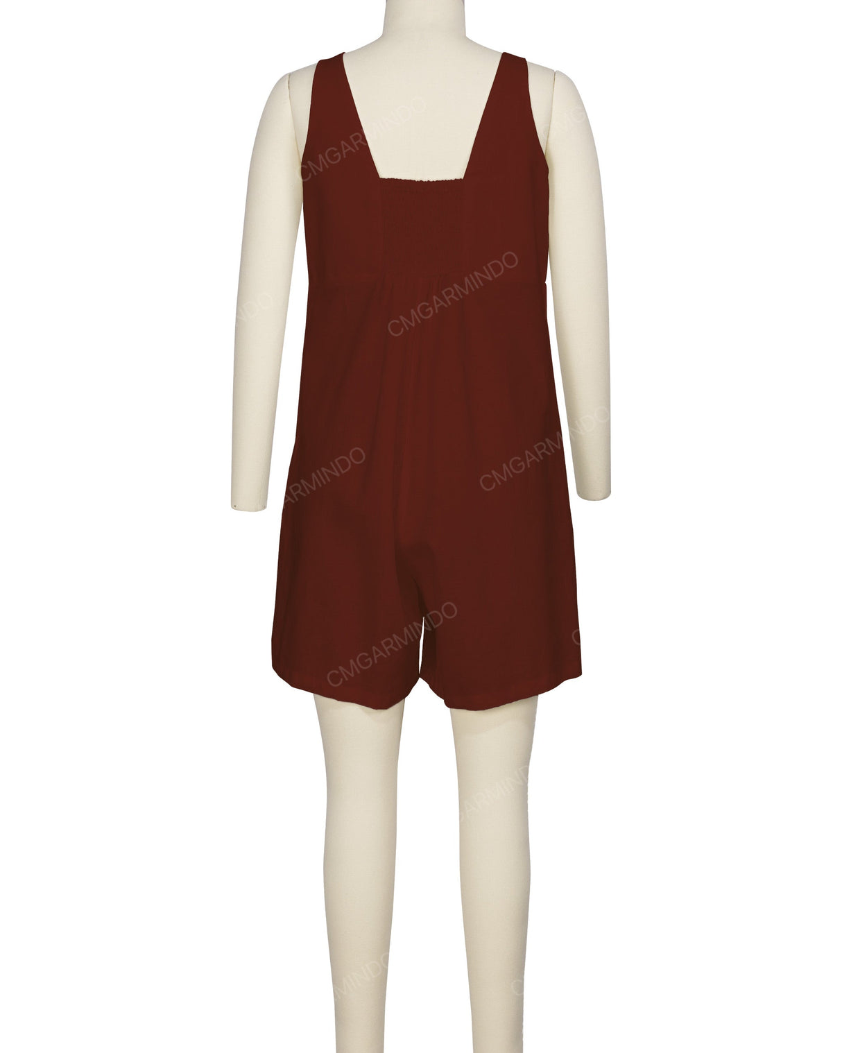 Wrap Front Shirred Back Romper