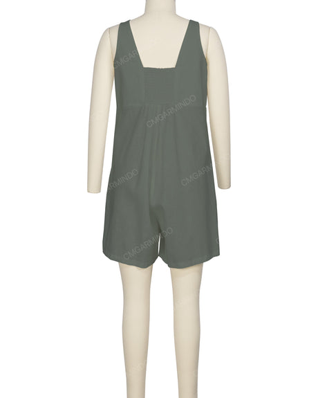 Wrap Front Shirred Back Romper