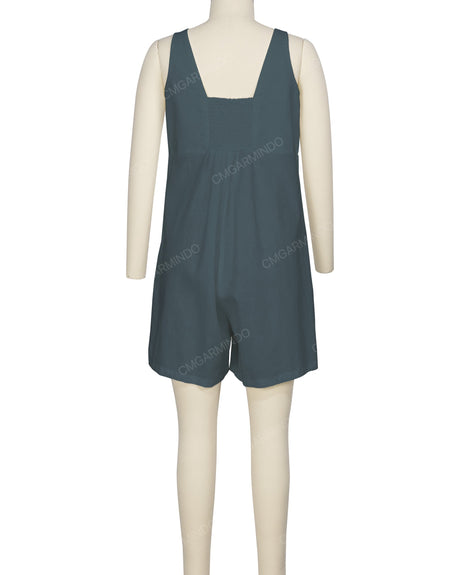 Wrap Front Shirred Back Romper