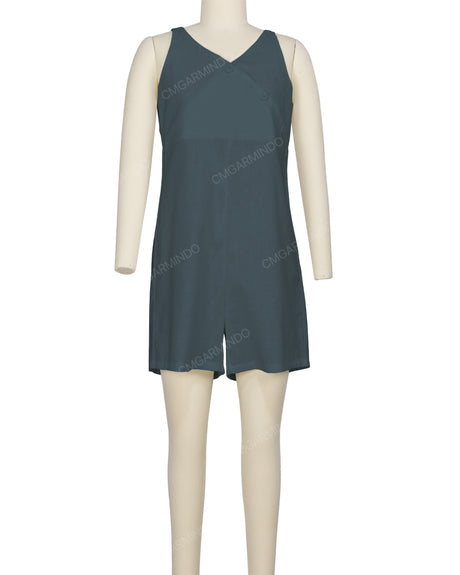 Wrap Front Shirred Back Romper