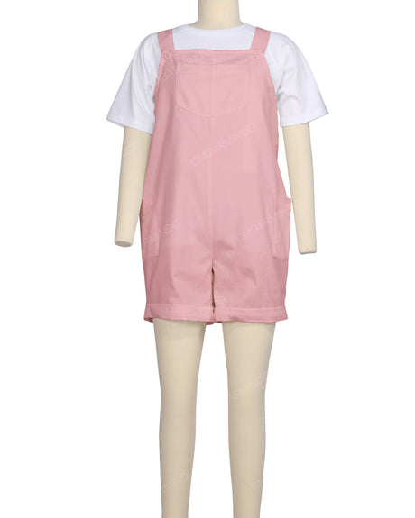 Wide Strap Overall Romper