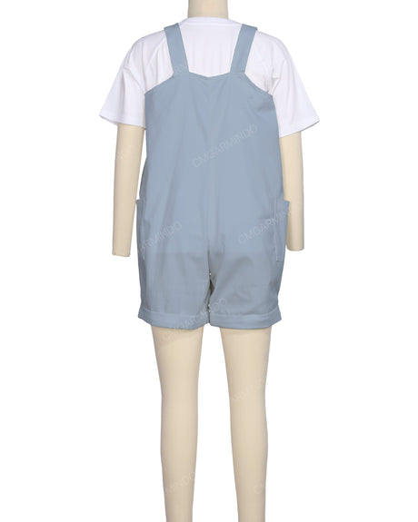 Wide Strap Overall Romper