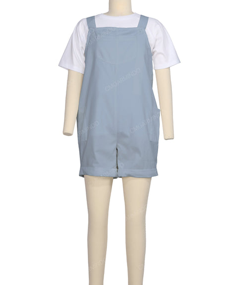 Wide Strap Overall Romper