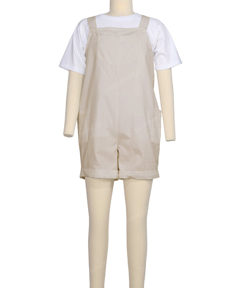 Wide Strap Overall Romper
