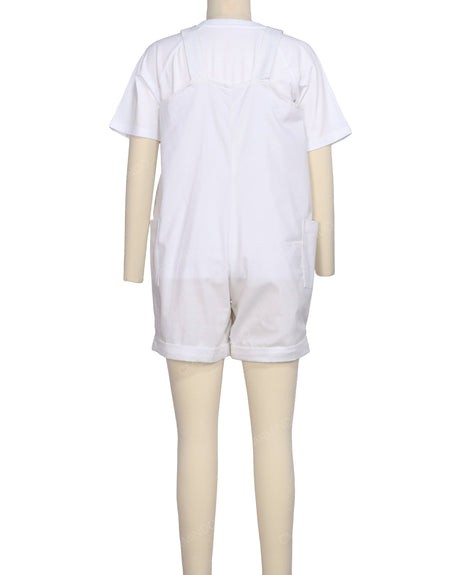 Wide Strap Overall Romper