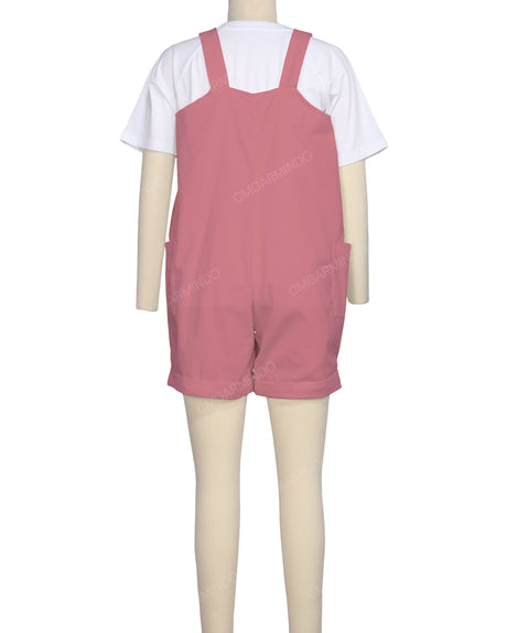 Wide Strap Overall Romper