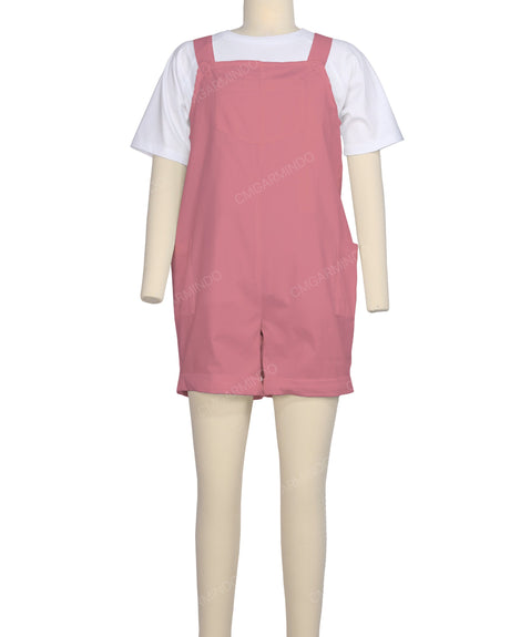 Wide Strap Overall Romper