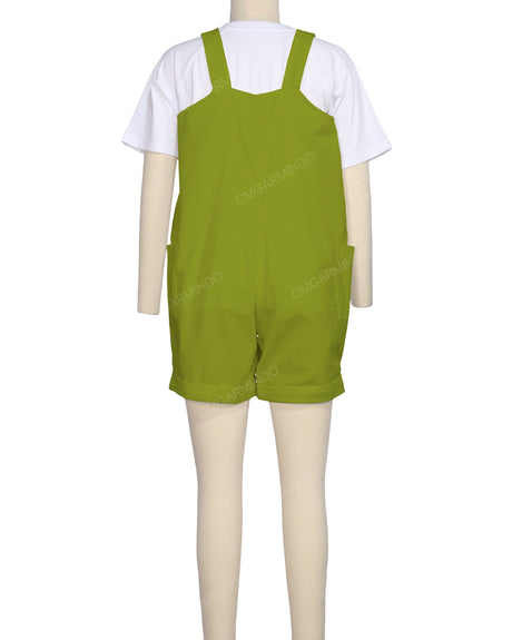 Wide Strap Overall Romper