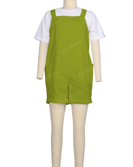 Wide Strap Overall Romper