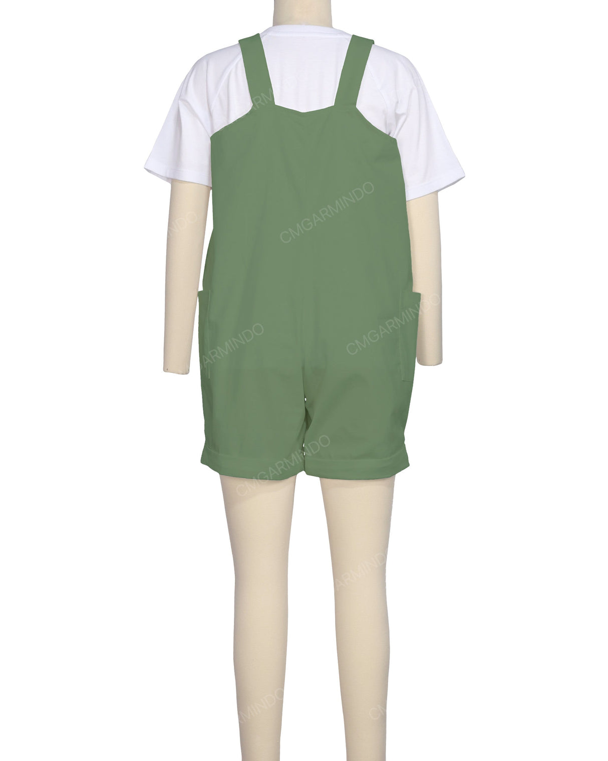 Wide Strap Overall Romper