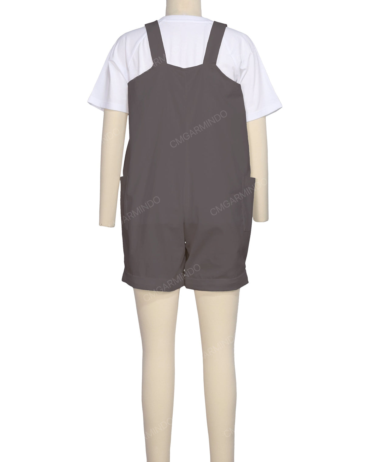Wide Strap Overall Romper