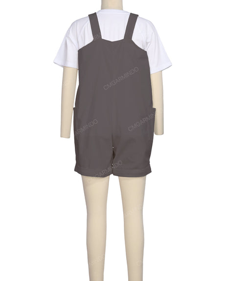 Wide Strap Overall Romper