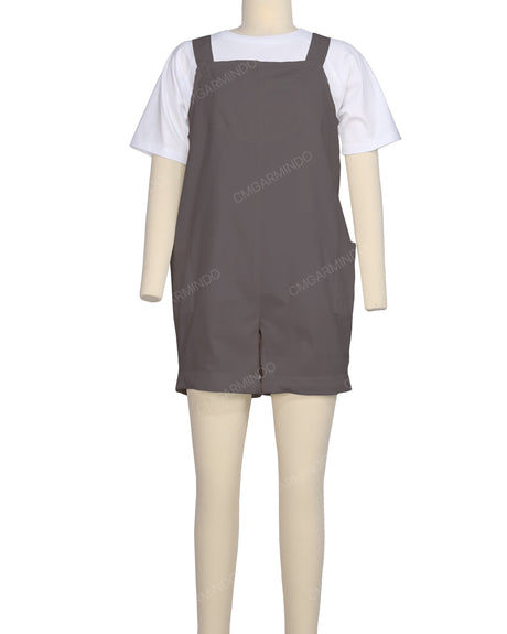Wide Strap Overall Romper