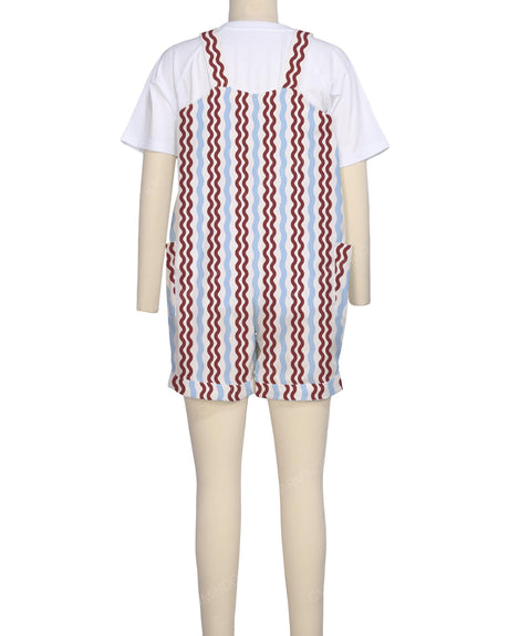 Wide Strap Overall Romper