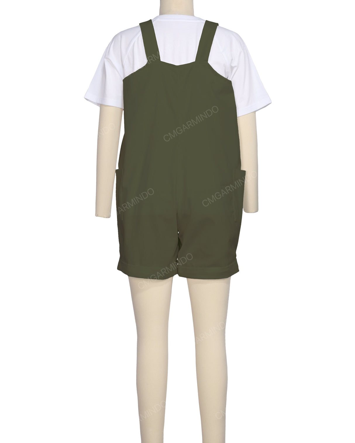 Wide Strap Overall Romper
