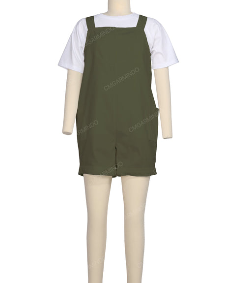 Wide Strap Overall Romper