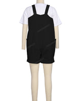 Wide Strap Overall Romper