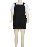 Wide Strap Overall Romper