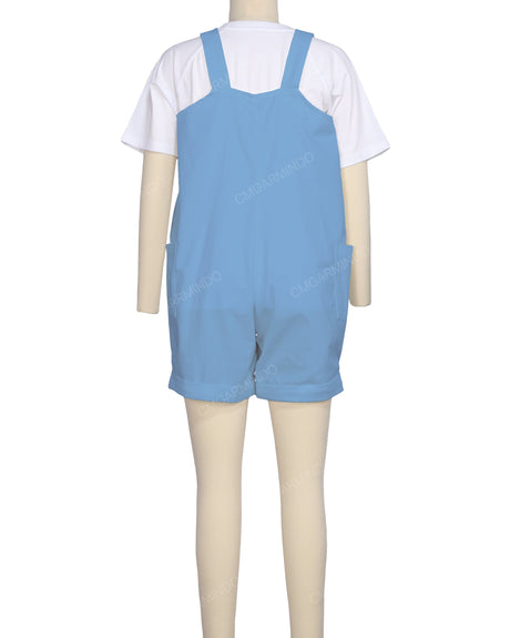 Wide Strap Overall Romper