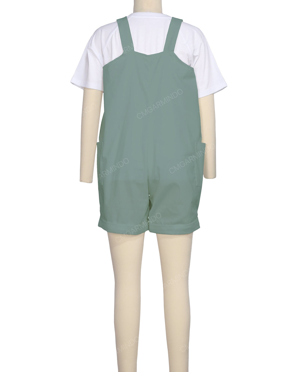 Wide Strap Overall Romper
