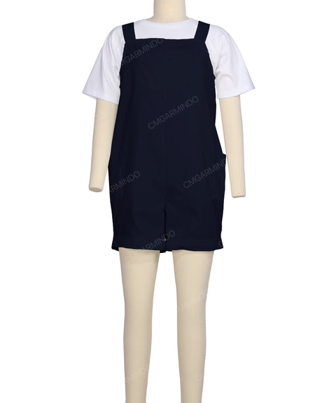 Wide Strap Overall Romper