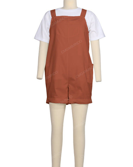 Wide Strap Overall Romper