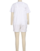 Wide Strap Overall Romper