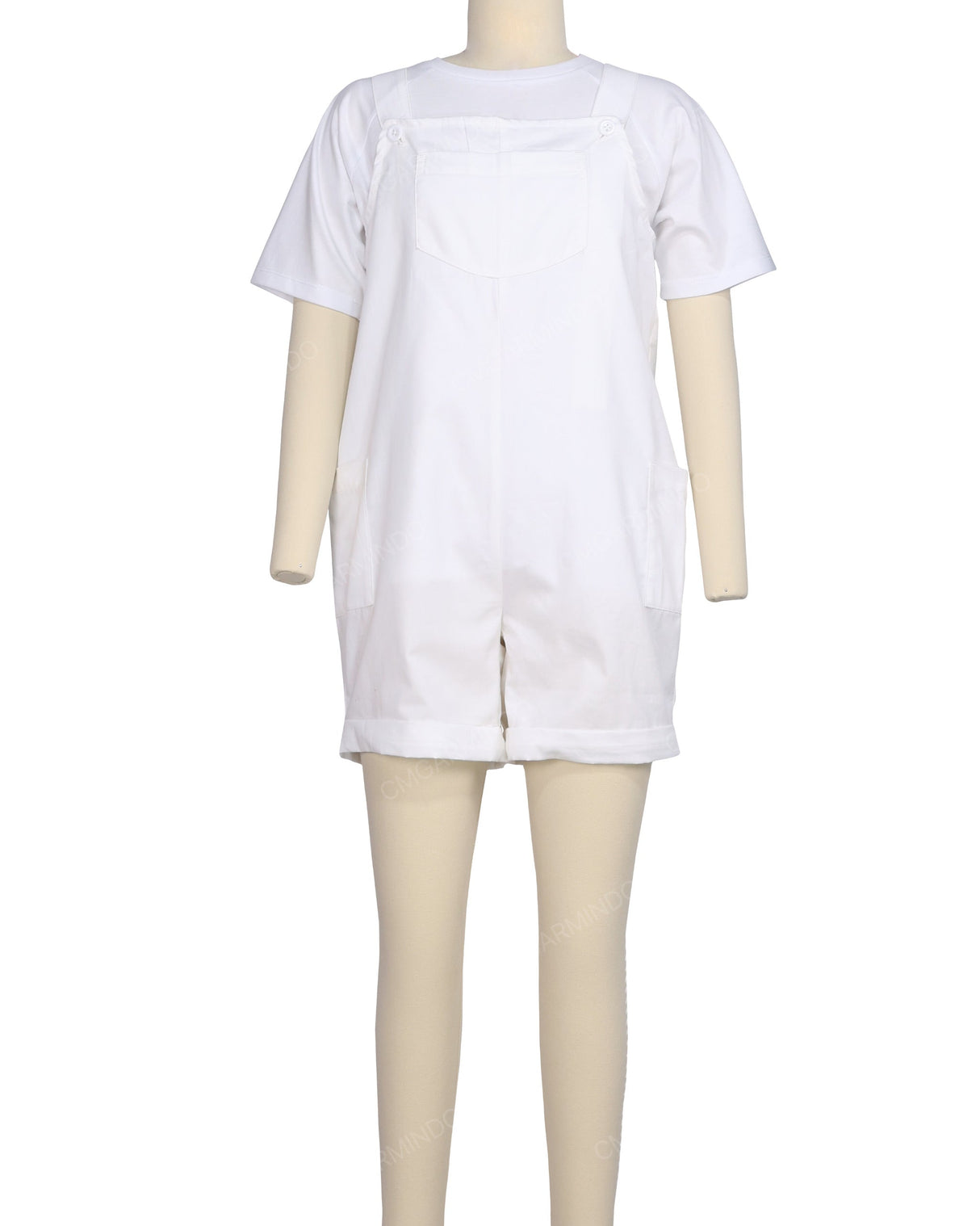 Wide Strap Overall Romper