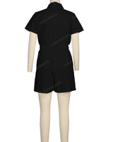 Short Sleeve Elastic Waist Jumpsuit