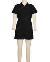 Short Sleeve Elastic Waist Jumpsuit