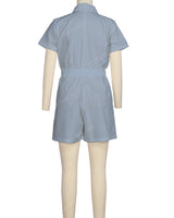 Short Sleeve Elastic Waist Jumpsuit